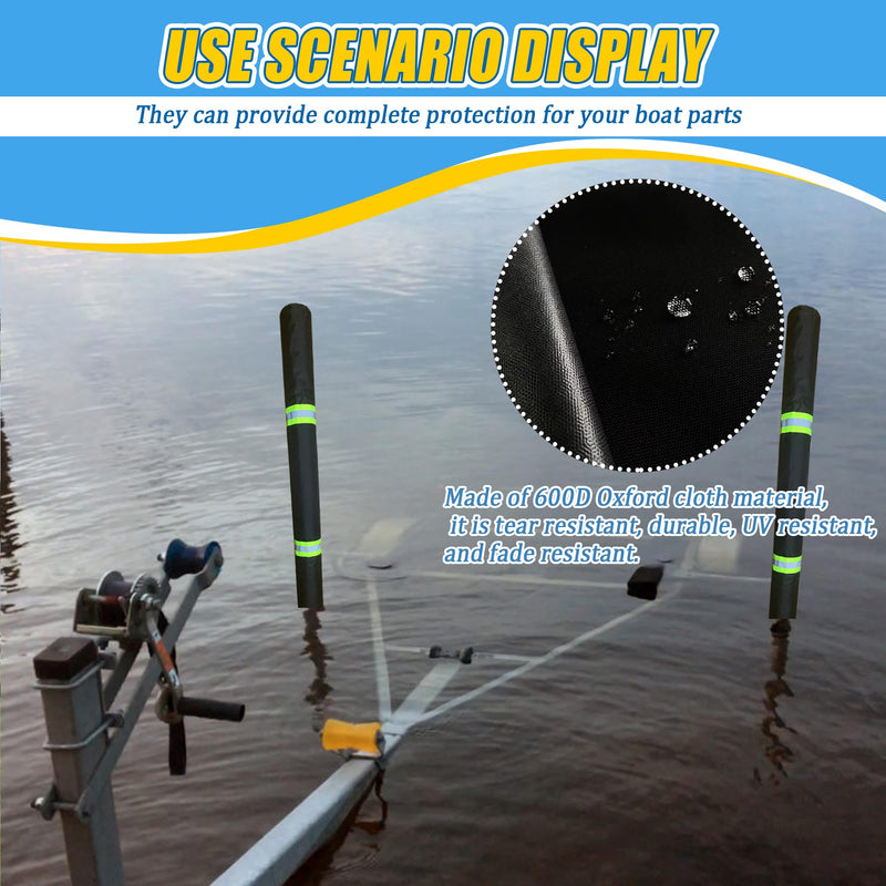 36 Inch Thickened Foam Boat Trailer Guide Pole Pad and Cover with Capped End and Reflective Stripe for Ski Boat, Fishing Boat or Sailboat Trailer 36in