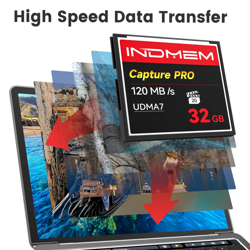 CF Card 32GB Memory Card High Speed UDMA Camera Cards (Black-32GB) | Designed for Photographers & Videographers Black-32GB