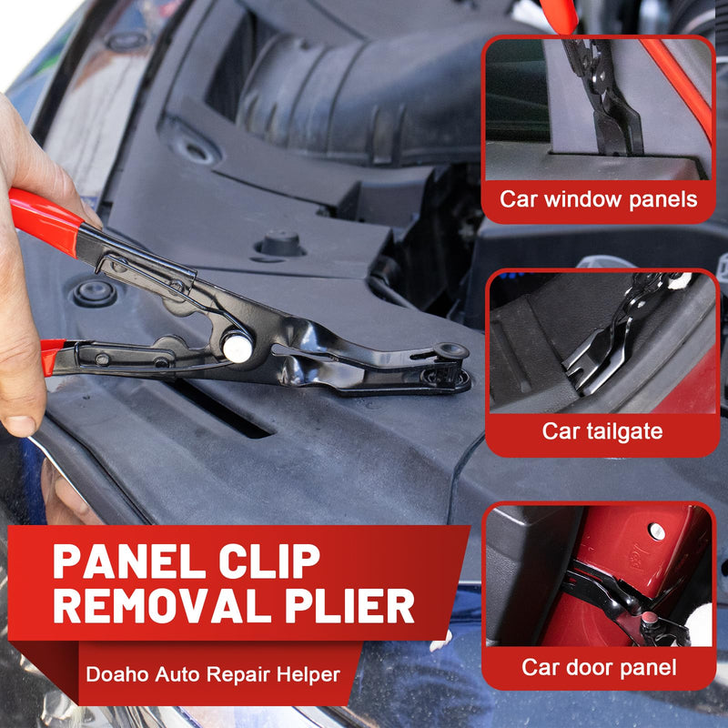 3 Pcs Auto Clip Pliers Set and Fastener Remover,Car Trim Rivet Removal Pry Tool Repair Kit with Storage Bag for Automotive Door Panel,Upholstery Red