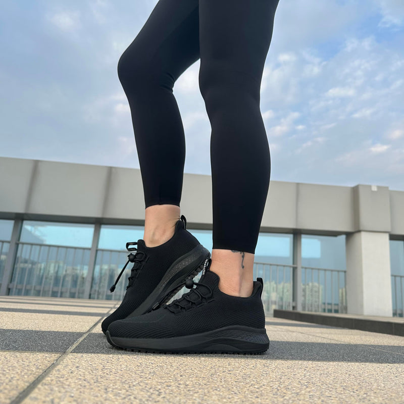 Women's Non Slip Work Shoes Slip Resistant Waterproof Chef Shoe for Restaurant Kitchen Food Service Nursing Hospital Staff Lightweight Walking Sneakers with Slip-On Design 8 All Black