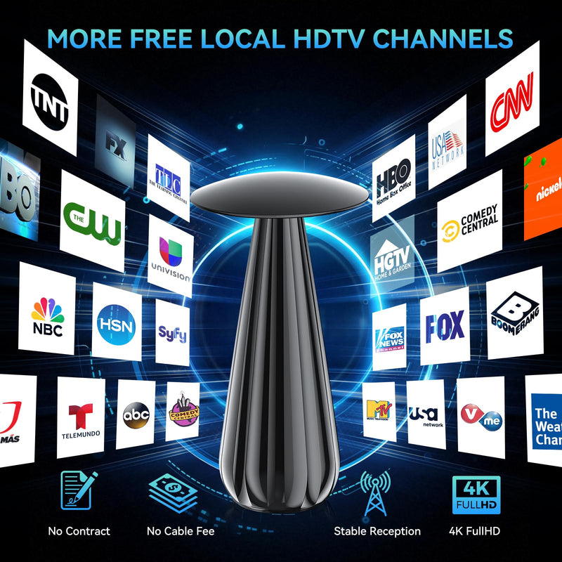 2026 Digital Antenna for Smart TV, HDTV Antenna for Local Channels with Signal Amplifier, Supports 4k 8k 1080p All TVs -38ft Coax Cable