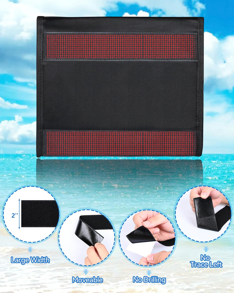 PLOZANO PU Boat Accessories Storage Organizer Bag, Sun-Protective Strong Adhesive Pouch for Cellphone and Key, Reflective Closure Pocket for Boat Center Console Pontoon RV 12" x10.8"x2.2"