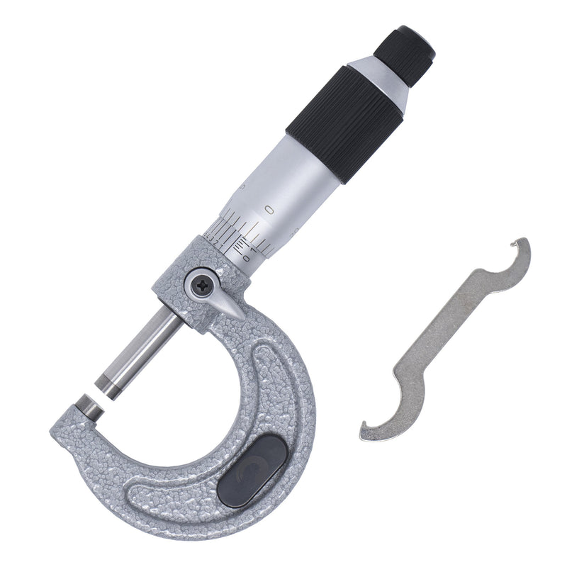 Clockwise Tools MMTR-01 Premium Outside Micrometer with Carbide Tip 0-1" Measuring Range 0.0001" Graduation Precision Machinist Tool 0-1"