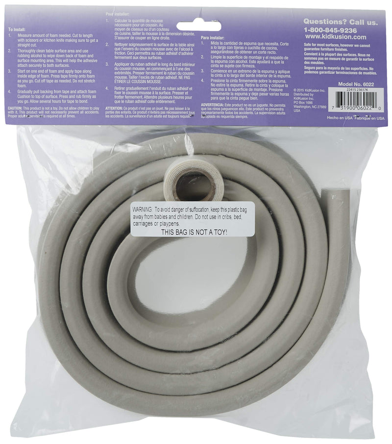 KidKusion Jumbo Edge Cushion | 6Ft | Taupe | Made in USA | Child Safety Edge Guard, Babyproof Furniture Bumper 6 Foot (Pack of 1)