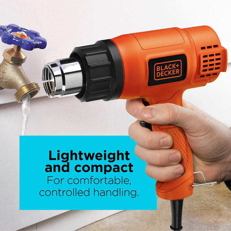 BLACK+DECKER Heat Gun for Crafts, Corded, Dual Heat Settings up to 1000 Degrees, 1350 Watt (HG1300) One Size
