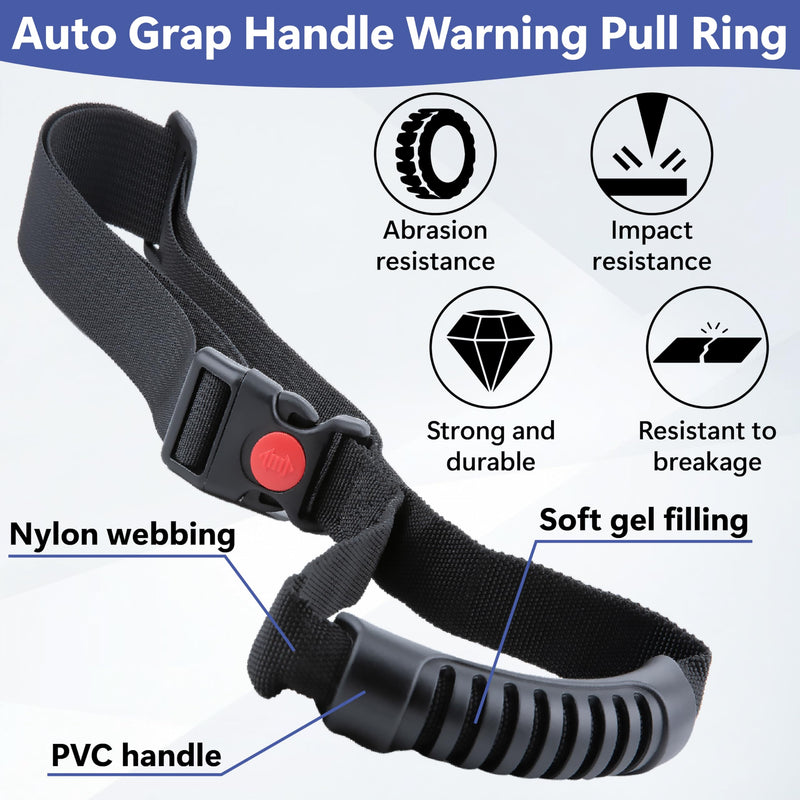 2 PCS Car Adjustable Grab Handles, Car Handle Assist, Safety Handle Portable Vehicle Support Grab Bar for Trucks, SUVs, Jeeps, Vans, Cars and ATVs (Black) 2 PCS