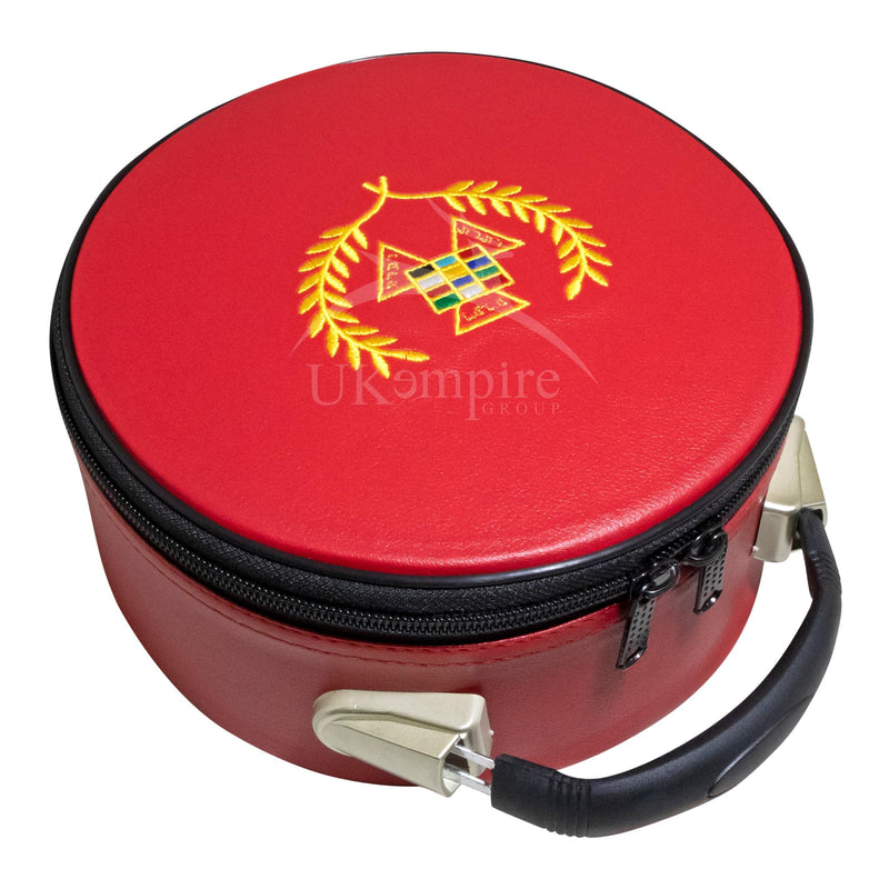 Masonic Royal Arch Past Grand High Priest PGHP Crown Cap Case Red | Hat Carrying Bag