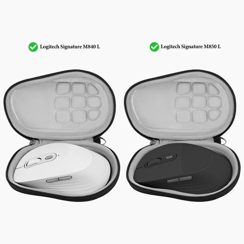 Geekria Mouse Hard Shell Travel Case, Compatible with Logitech Signature M850 L / M840 L Carrying Bag (Dark Gray)