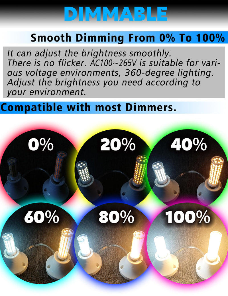 JD E11 Led Bulb Dimmable, 100W Halogen Equivalent, E11 10W 1000lm Daylight Bright White 6000K, T3 T4 Mini Candelabra Base, JDE11 120V For Chandeliers, Candelabra, Ceiling Fans, Cabinet Lighting,4 Pack 6000k Daylight White 100Watt