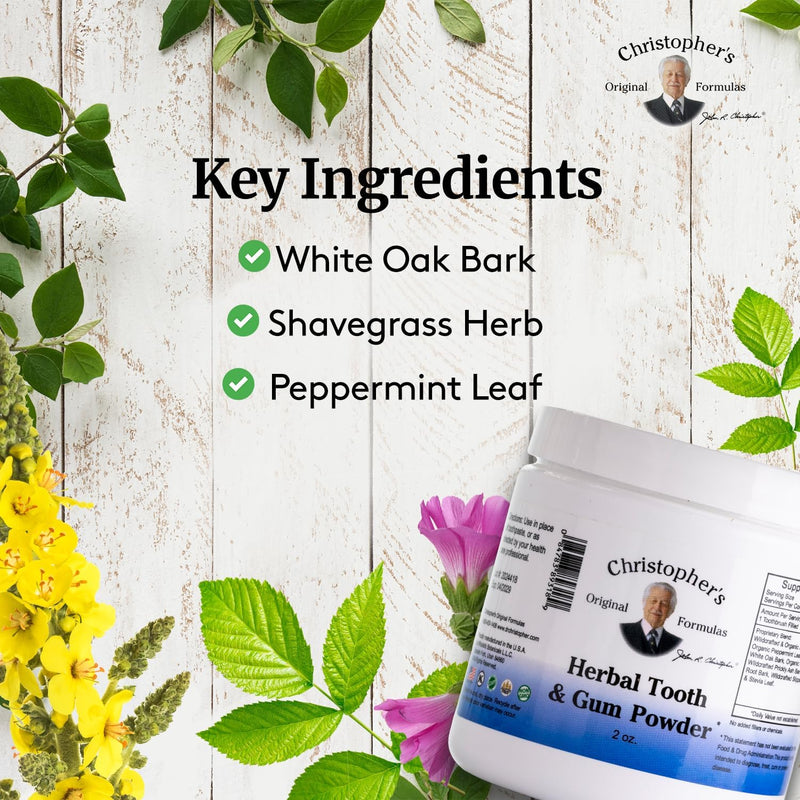 Christopher's Original Formulas Herbal Tooth & Gum Powder | Natural Oral Care Powder | Plant-Based Alternative to Toothpaste | Pack of 2 2 Ounce (Pack of 2)