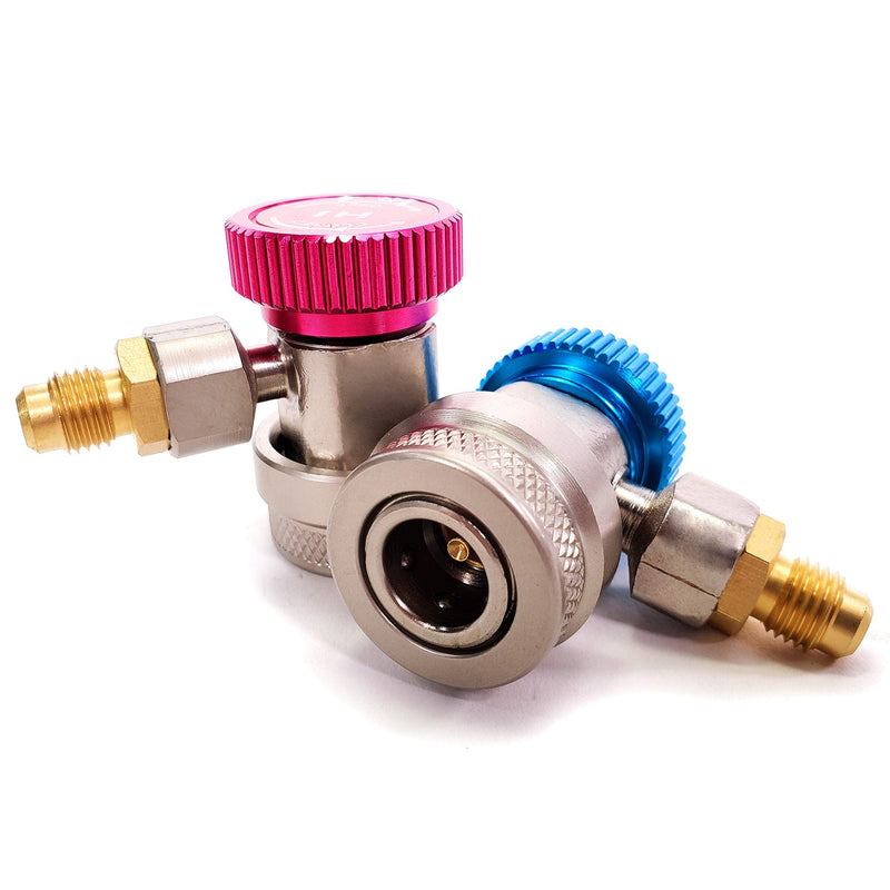 XtremepowerUS 1/4" Deluxe Adjustable AC R134a Quick Coupler HVAC Connector Adapter Set