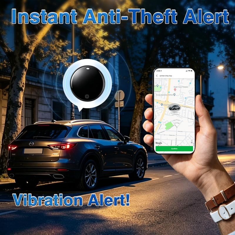 Mini GPS Tracker for Vehicles: Hidden Magnetic Car Tracker Device - No Subscription Fee - Works with Apple Find My & Android Find Hub - Real Time Auto Tracking Black