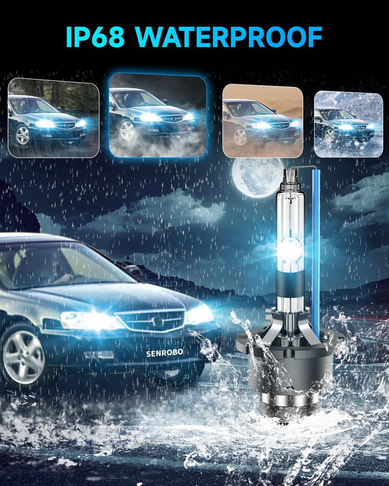 Fit for 2001-2003 Acura CL CSX RL TL D2R HID Xenon Headlight Bulbs, 350% Brightness, Low Beam Light Bulb, 8000K White Blue, Plug and Play, Pack of 2 D2R-8000K
