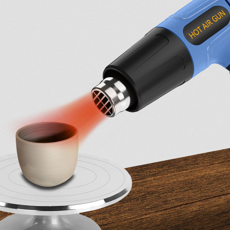 Heat Gun Kit 572 & 1112℉ Dual-Lvel & Rear Rotation Temperature Control 4 Nozzles Heat Gun' Overload Protection For Crafting, Shrink Tubing, Vinyl Wrap, Shrink Wrap,5Ft Power Cord Rear Rotation-1