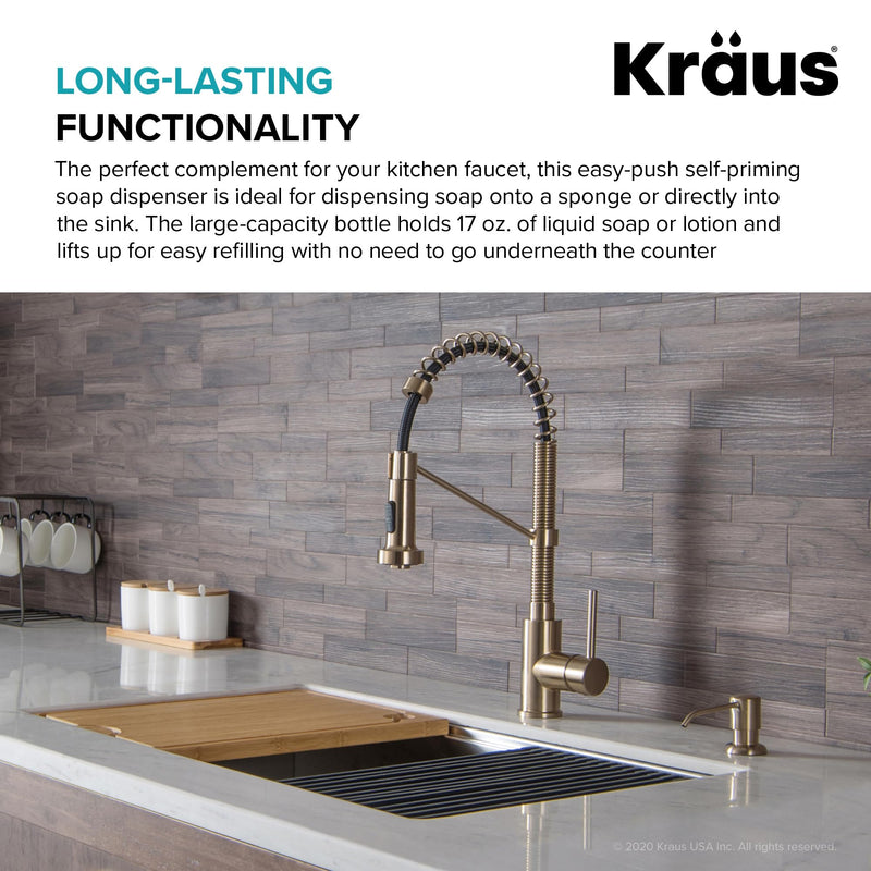  [AUSTRALIA] - KRAUS Boden Kitchen Soap and Lotion Dispenser in Spot Free Antique Champagne Bronze, KSD-53SFACB