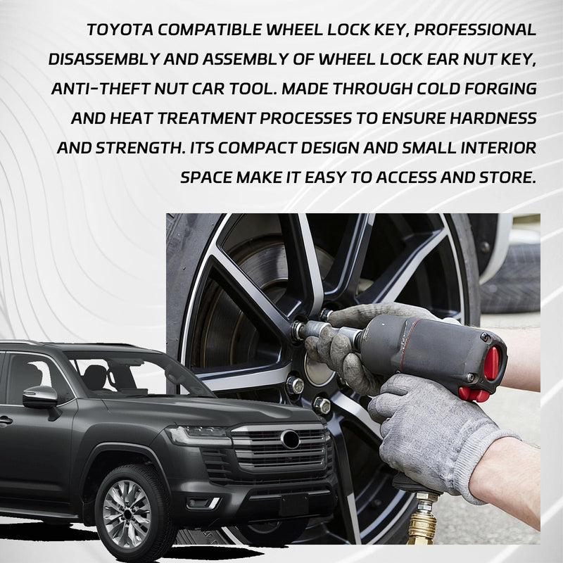 Wheel Lock Key, Locking Lug Nut Removal Tool for Honda Lexus Toyota Tacoma Senna, Lug Nut Key Wheel Weight Removal Tool, Professional Locking Lugs Nut Socket Adapter for Installation and Removal 1 Piece