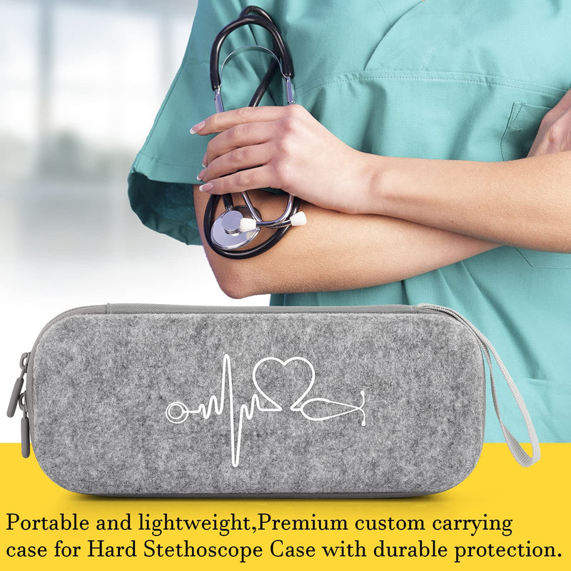 Stethoscope Case for 3M Littmann Classic III, Stethascope Case Compatible for Lightweight II,Stethascope Box for Cardiology IV StethoscopeS.E.,Travel Carrying Storage Bag for Nurse Accessories (Grey) Grey