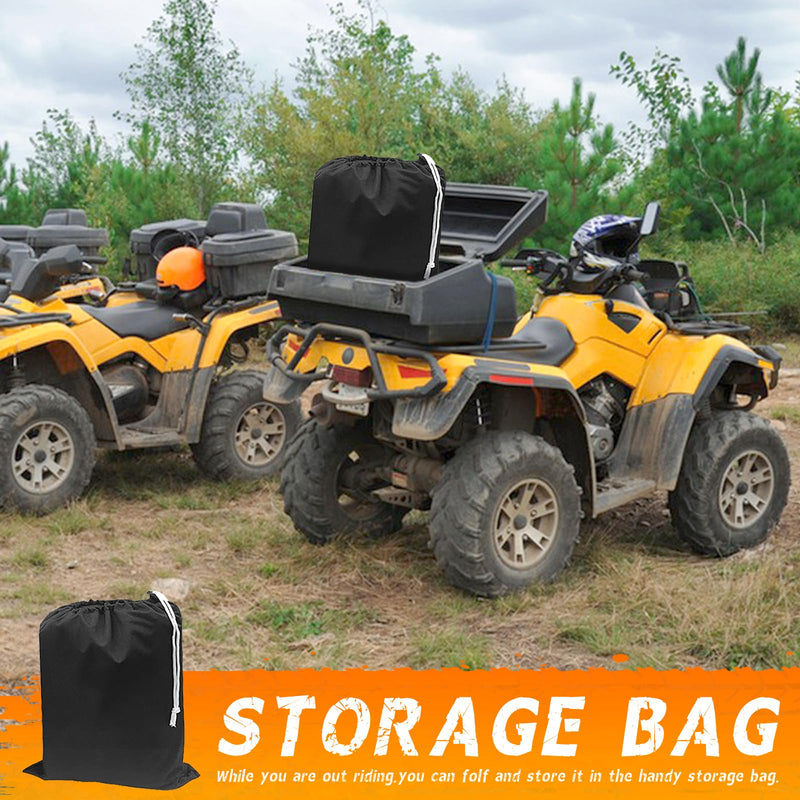 ATV Cover, Heavy Duty Black Waterproof Oxford Fabric Protective 4 Wheeler Quad Cover for 86" Kawasaki Honda Polaris Yamaha (86''L x 38''W x 42''H) XXL-86''L x 38''W x 42''H