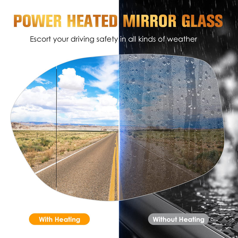 Driver Left Side Heated Mirror Glass Fits for Honda Odyssey 2014 2015 2016 2017 Replacement for 76253-TK8-A51 76253-TK8-A41