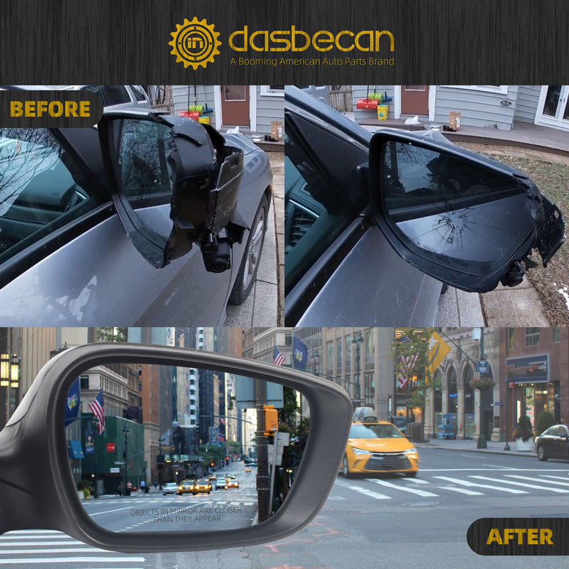  [AUSTRALIA] - Dasbecan Passenger Side Mirror Compatible With 2011 2012 2013 Hyundai Elantra Right Rear view Mirror Black With Manual Folding,Heated,Power Glass Replace# HY1321179 87620-3Y100 (5Pin) R-5pins