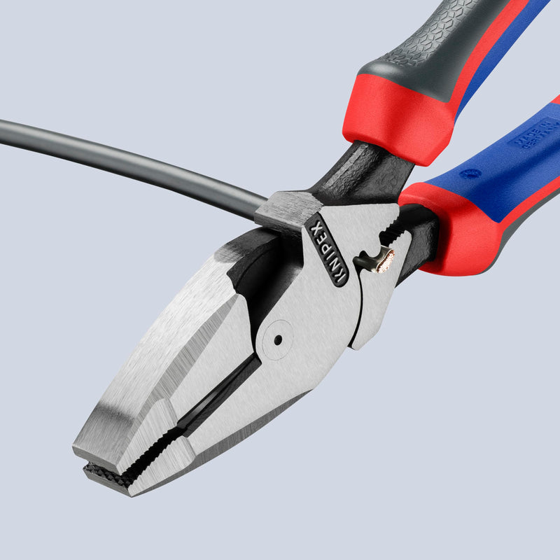 Knipex 09 12 240 SBA 9.5-Inch Ultra-High Leverage Lineman's Pliers with Fish Tape Puller and Crimper Comfort Grip