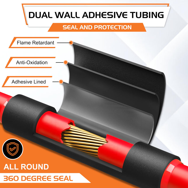 1/2" Heat Shrink tubing, 3:1 Ratio Wire Heat Shrink Tubing Industrial and Marine Grade, Dual Wall Adhesive Lined Wire Shrink Wrap Tubing, Waterproof Heat Shrink Tube - Black, 60 Feet Roll 1/2" - 60 Feet 3:1 - Black - Large