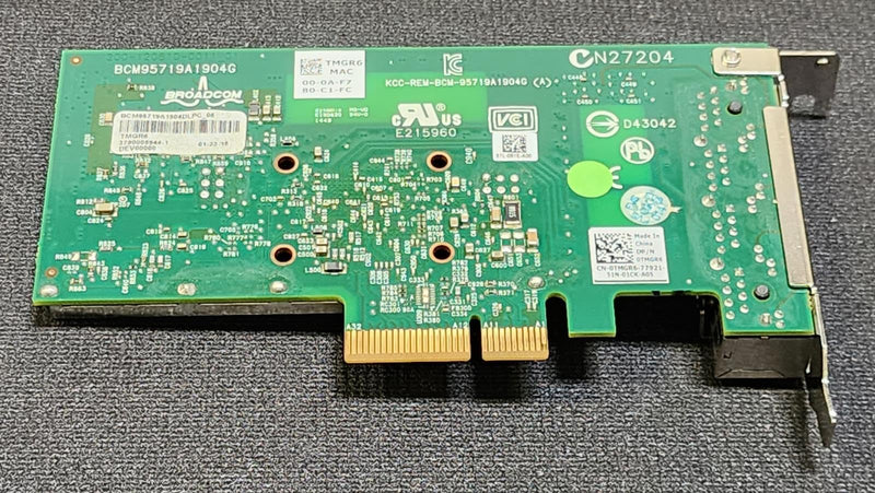 Dell YGCV4 Broadcom 5719 Quad Port 1Gbe Network PCI-E Ethernet Adapter - TMGR6