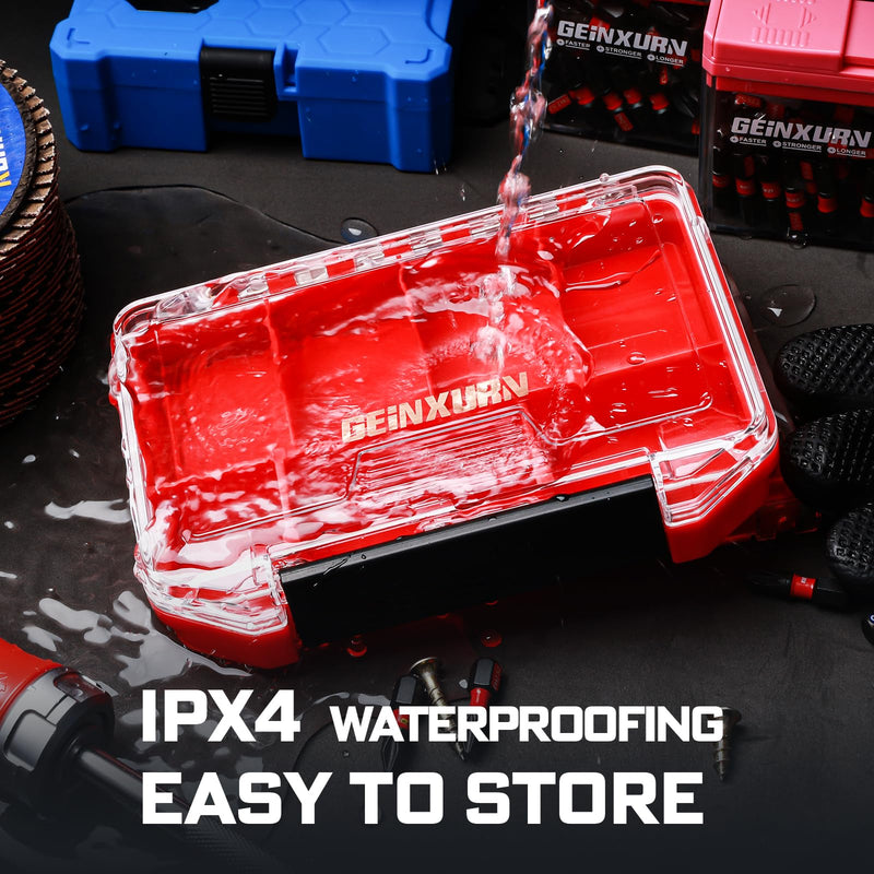 IPX4 Waterproof Small Storage Parts Organizer, Small Parts Case with Removable Dividers, Screwdriver Bit Set Box(2 Boxes) DMBQC-7D