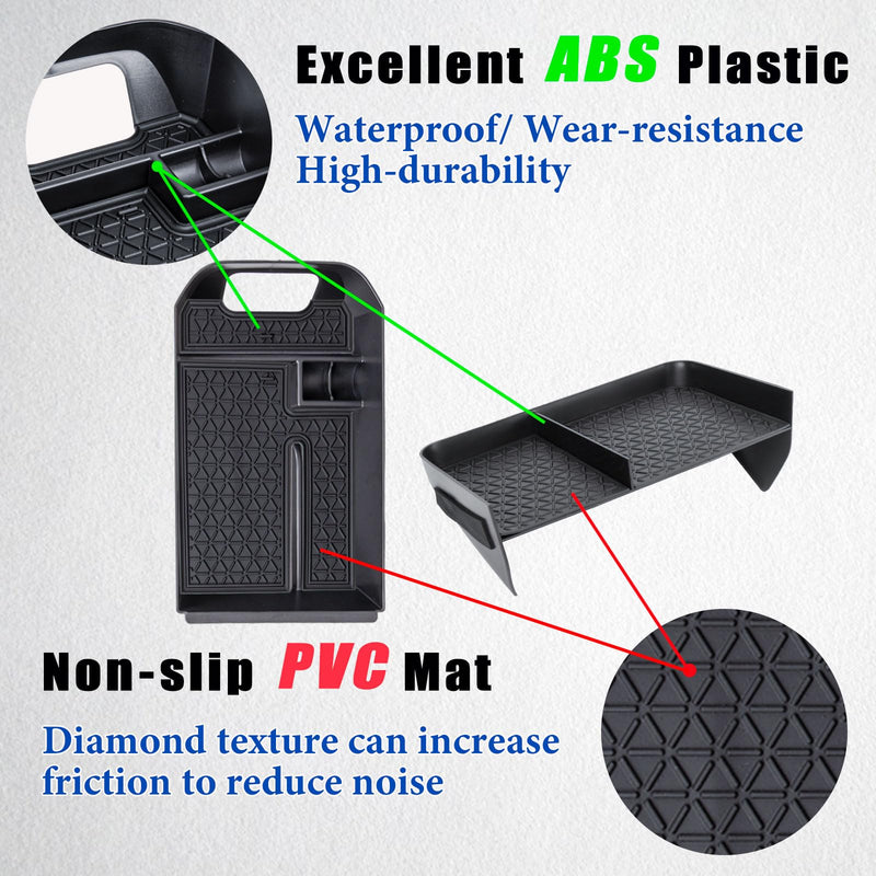 3PCS Center Console Organizer Tray and Armrest Storage Box Compatible with Toyota RAV4 2019-2022 2023 2024 Dash Storage Tray Interior Accessories-Not for New 10.5'' Multimedia Display 3PCS