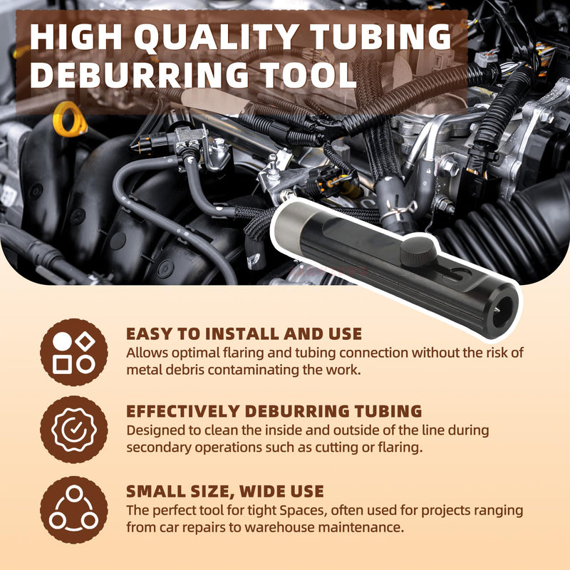 Brake Line Deburring Tool,Rimming & Deburring Tool for 3/16" to 1/2" Brake Line Tubing Deburring Tool,Fuel and Coolant Lines Hand Tools