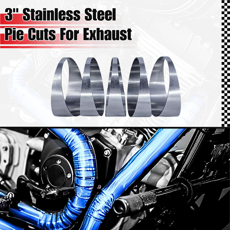 REMTUNE Brand 90 degree 3" 304 Stainless Steel Tight Radius Pie Cuts (Not Welded) - Laser Cut & Deburred for Custom Exhaust and Fabrication Projects (5pcs)