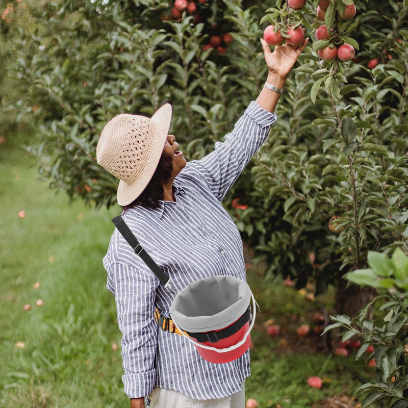 Portable Fruit Picking Basket with Adjustable Crossbody Strap and Waist Belt for Efficient Harvesting of Blueberries Cherries and Tomatoes Protective Lining for Fresh Collection