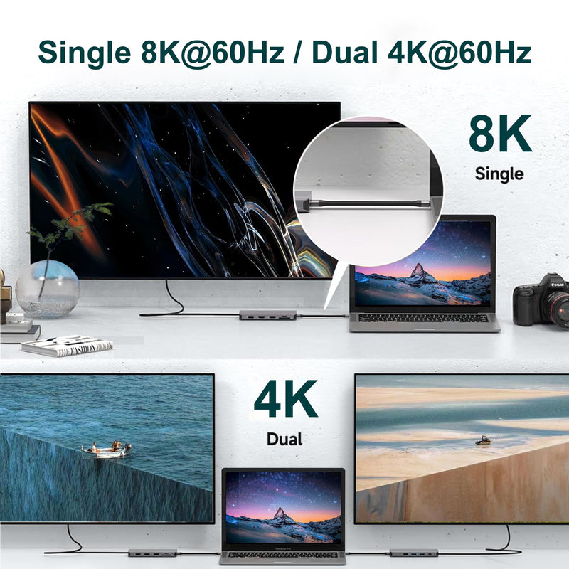 Short USB C Cable (5inch), Thunderbolt 4 USB 4 Cable with 40Gbps Data Transfer 240W PD Fast Charging 8K@60Hz, Compatible for iPhone 15 Pro Max, External SSD, Docking, eGUP Laptop 13CM C-C 40/240W 1