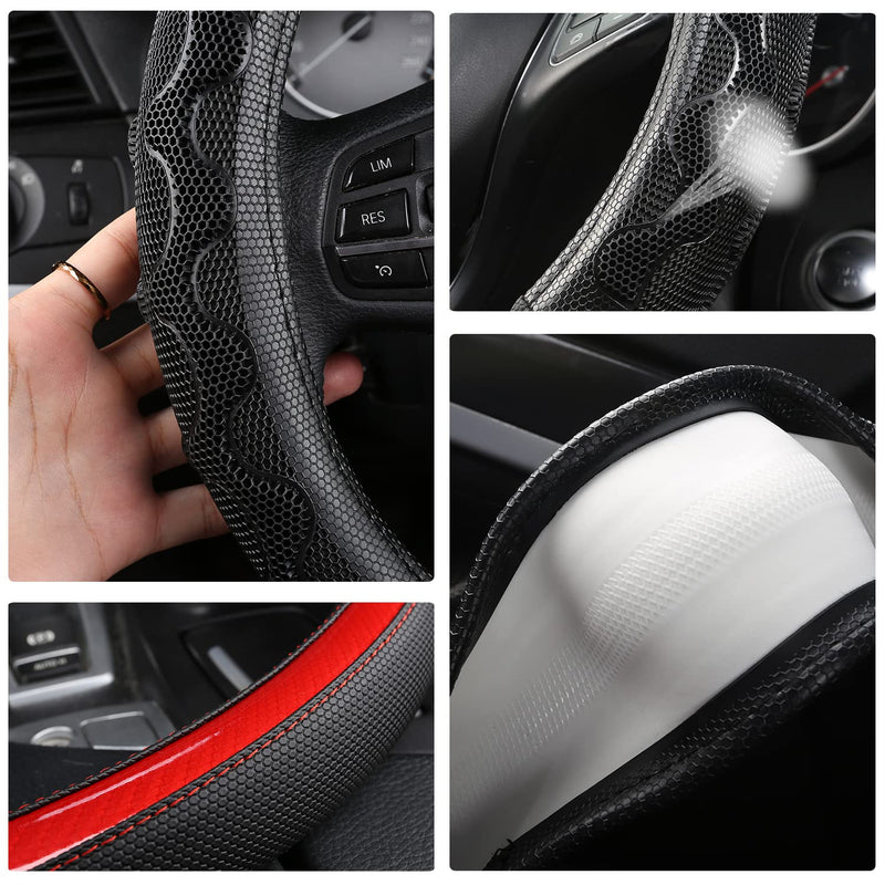 GIANT PANDA Steering Wheel Cover for Toyota, Auto Car Steering Wheel Cover for Toyota Highlander Rav4 Corolla Camry,Standard Size - Red Toyota Standard Size - A Style