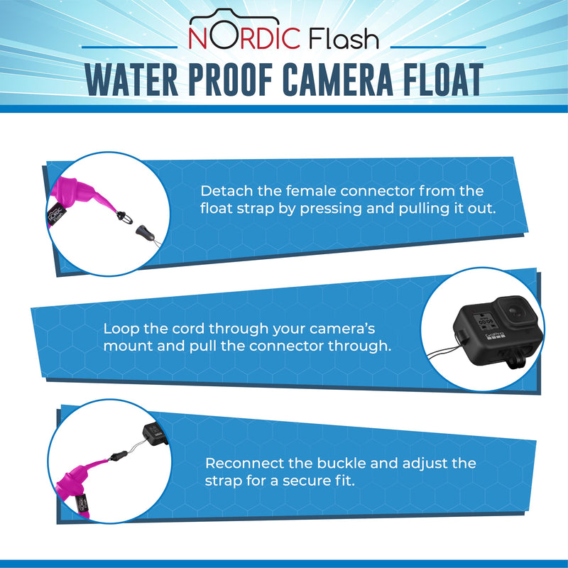 Nordic Flash Floating Camera Wrist Strap – Waterproof Wrist Strap for GoPro, Action Cameras, Waterproof Phone Cases & More Pink Blush 1