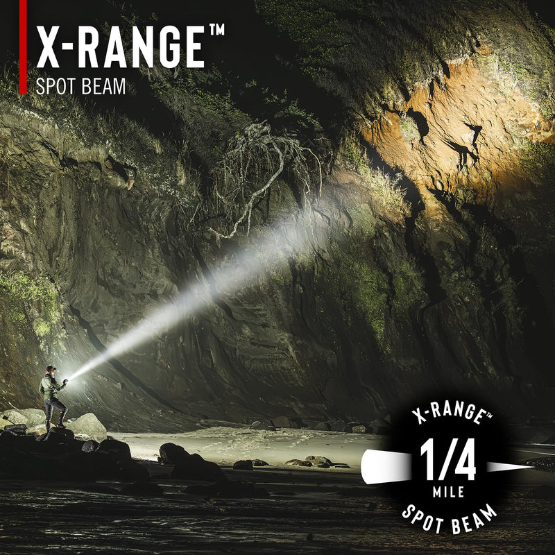 Coast LS20R 2500 Lumen Waterproof Rechargeable Spotlight, 1/4 Mile Rand, 20 Hour Runtime, Spot & Flood Beams, IP67, Floats in Water