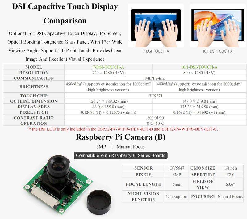AI ESP32-P4-WIFI6-DEV-KIT Development Board, Based On ESP32-P4 and ESP32-C6, Supports Wi-Fi 6 and Bluetooth 5 / BLE 5, Rich Human-Machine Interfaces, Supports AI Speech Interaction, with Speaker