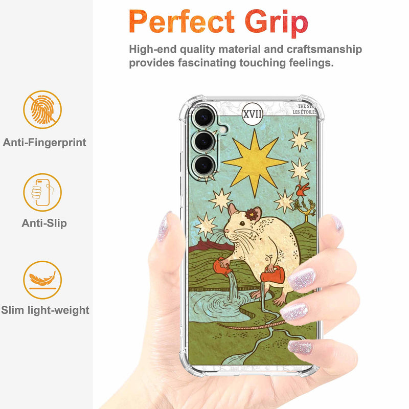 Case for Samsung Galaxy S26 with Tarot Card Design,Aesthetic Cute Rat Pattern,Trendy Soft TPU Bumper Phone Cover,6.3"(Rat,S26)