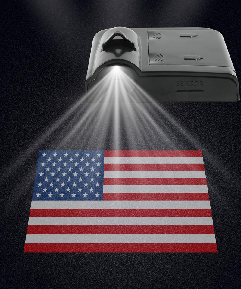 2Pcs American Flag Car Door Lights Logo Projector,Car Door LED Logo Projector Light,Car Door Welcome Logo Projector Lights,Universal Holeless Magnet Sensor Ghost Shadow Welcome Lamp(Red) Red