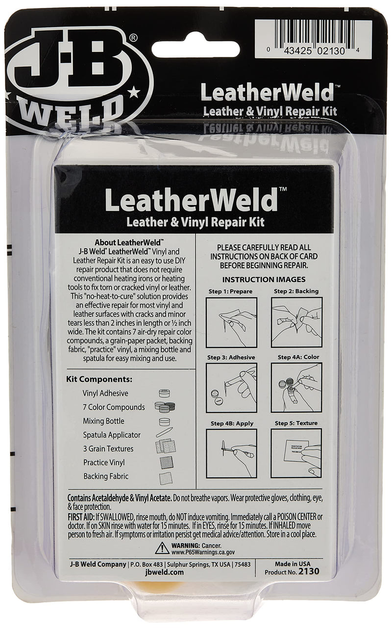J-B Weld 2130 Vinyl and Leather Repair Kit, 3 oz, Black