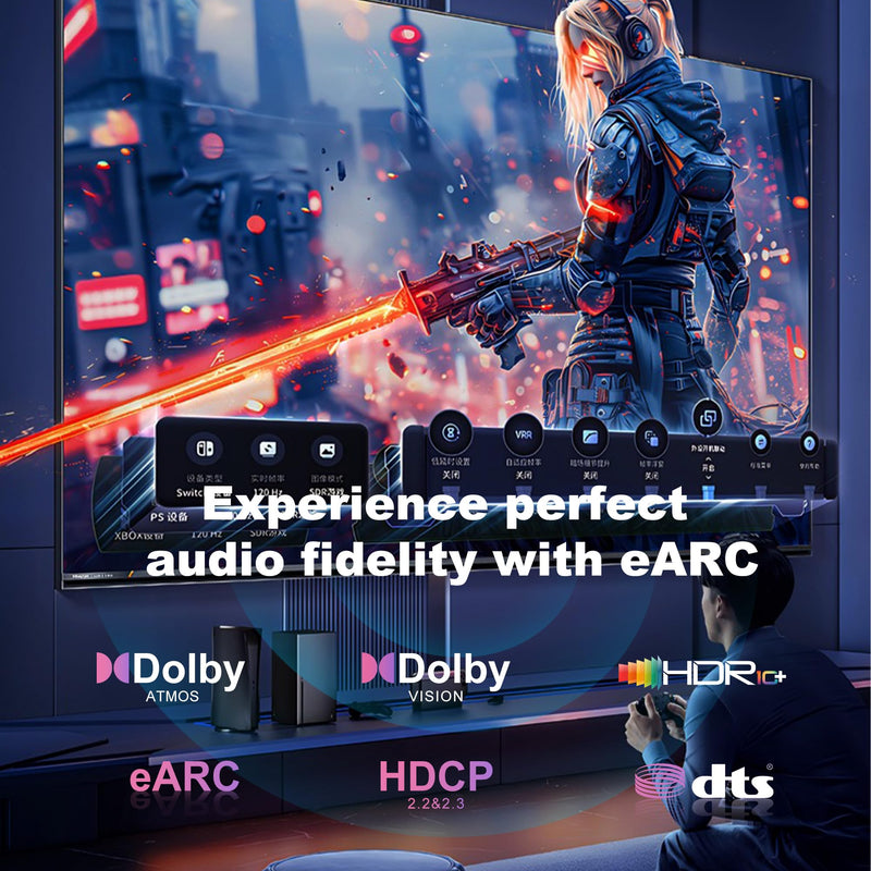 Fiber Optic HDMI Cable 50FT, 8K Long HDMI 2.1 Cable, 48Gbps Ultra High Speed Braided 8K@60Hz 4K@120Hz, Dynamic HDR, eARC, HDCP 2.2&2.3, 3D, for PS5, Xbox, HDTV, Laptop, Monitor 50 feet