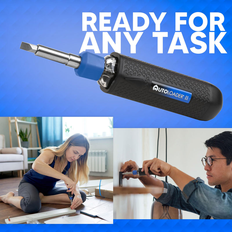 Screwdriver Multi Tool Magnetic | Multi-Bit Auto Loading Barrel Patented | Ergonomic Anti-Roll Handle With Rotating Collar | Industrial High-Grade Bits | Award Winning Design