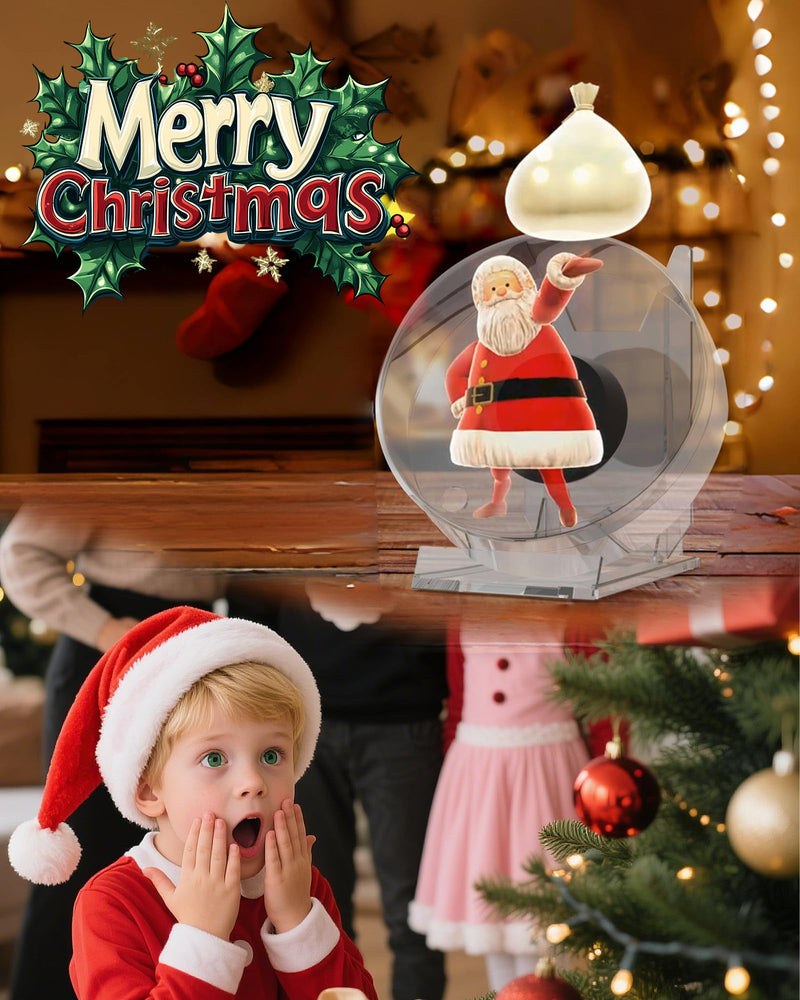 3D Hologram Fan, Magikeration 4.72 Inch 3D Holographic Fan Projector with Cover Picture Spinner for Halloween,Christmas,Thanksgiving,Easter,Parties (12cm, 4GB)