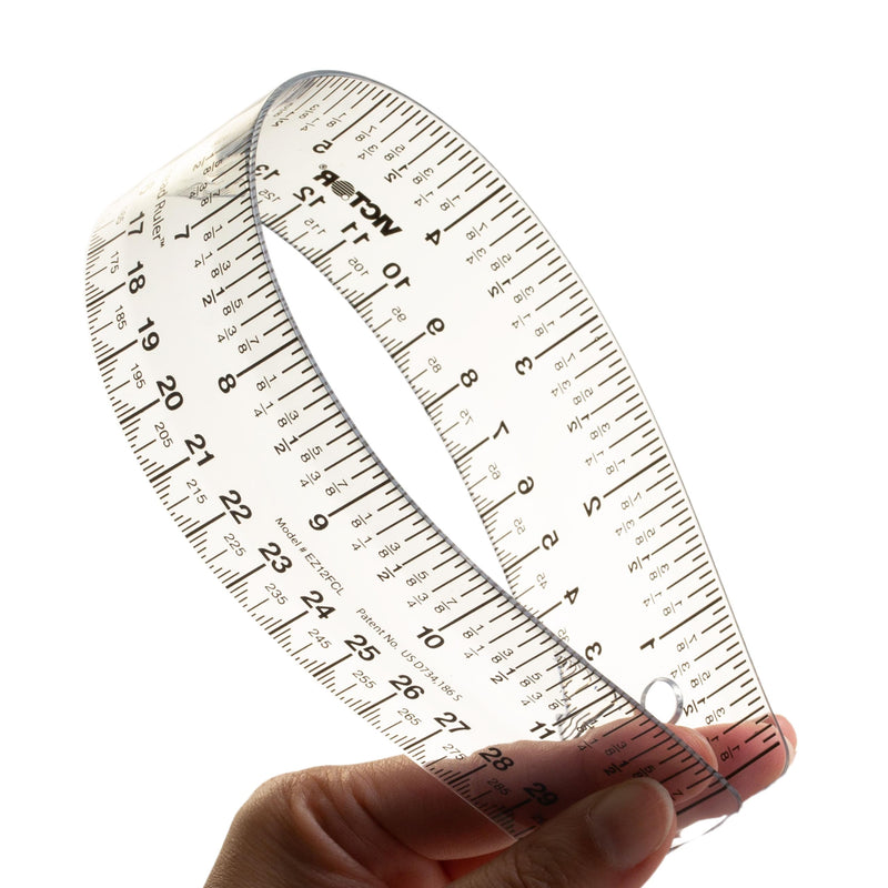 12 Inch Easy Read Ruler, Clear Flexible, Bendable, Shatterproof, Ruler (12 Pack) 12 inch (12 Count)