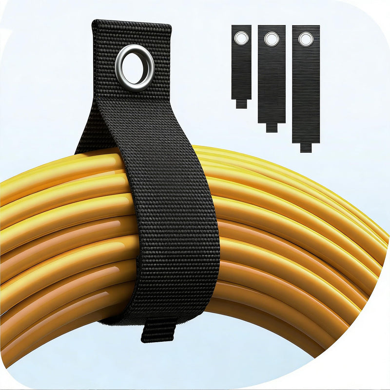 Heavy-Duty Storage Straps 3 PCS, Garage Storage Extension Cord Management Cable Straps for RV Accessories and Shed Organizer (2) 10-in x 1.5-in, (2) 13-in x 2-in, and (2) 17-in x 2-in