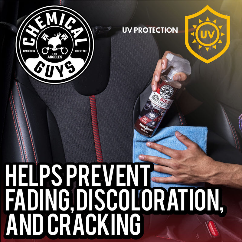 Chemical Guys SPI22516 Total Interior Cleaner & Protectant (Safe on Dash, Leather, Vinyl, Plastics, Trim, Glass, Fabric & More), 16 Fl Oz (Pack of 1) (Black Cherry Scent) 16 Fl Oz (Pack of 1) Black Cherry