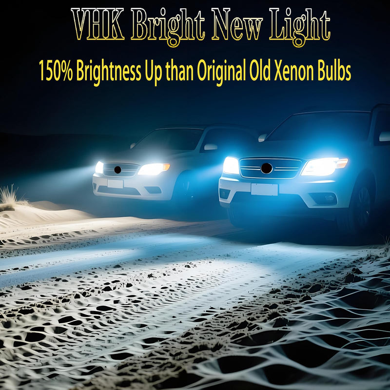 VHK for Nissan Murano Maxima HID Headlights D2S Xenon Bulbs 2004 2005 2006 2007 2008 2009 2010 2011 2012 2013 2014, S SV SE SL Bi-Xenon Low Beam Lights, 8000K OEM 35W D2SC1, Never Fit Halogen, 2-Pack 8000K White Blue