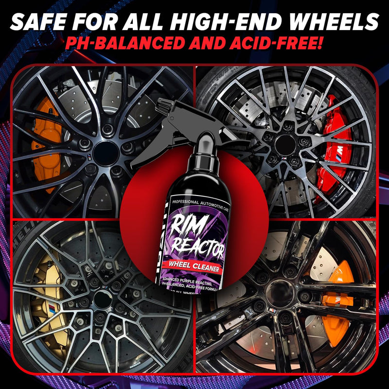 Carfidant Rim Reactor Wheel & Rim Cleaner Spray – Removes Brake Dust & Grime - Thick Gel, Dilutable - pH Neutral, Non-Acidic Tire Cleaner - Safe for Chrome, Black, Painted & Alloy Wheels - 16 fl oz 16 Fl Oz (Pack of 1)