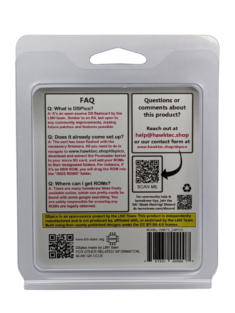 DSPico Flash Cart Adapter Card Compatible w/NDS DS DSi 2DS 3DS (R4 Upgrade) – Built on LNH Team Open-Source Platform, RP2040 Powered, Picolauncher (No Micro SD (Adapter Included)) No Micro SD (Adapter Included)