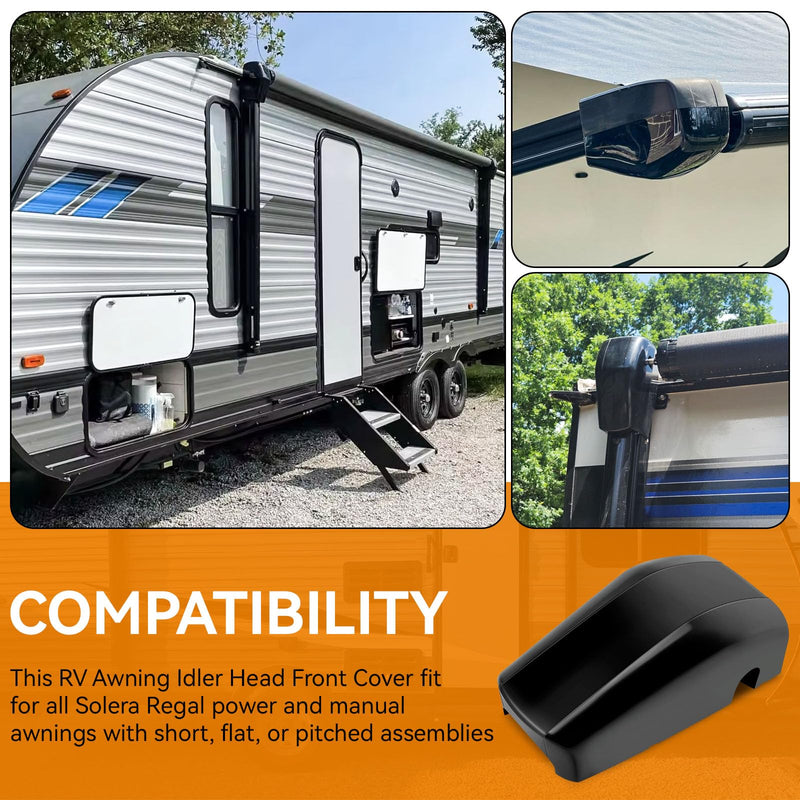 Rv Awning Cover Replacement for Solera 643923 RV Regal Awning Idler Head Front Cover, Fit for Solera Regal Power and Manual Awnings with Short/Flat/Pitched Assemblies